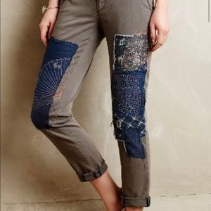 Anthropologie Patchwork Chinos